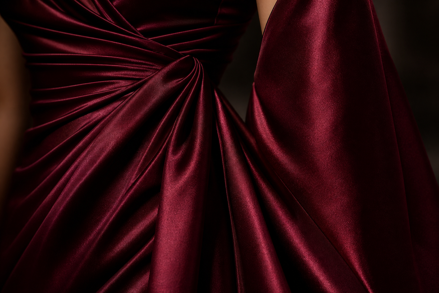Silk satin fabric detail